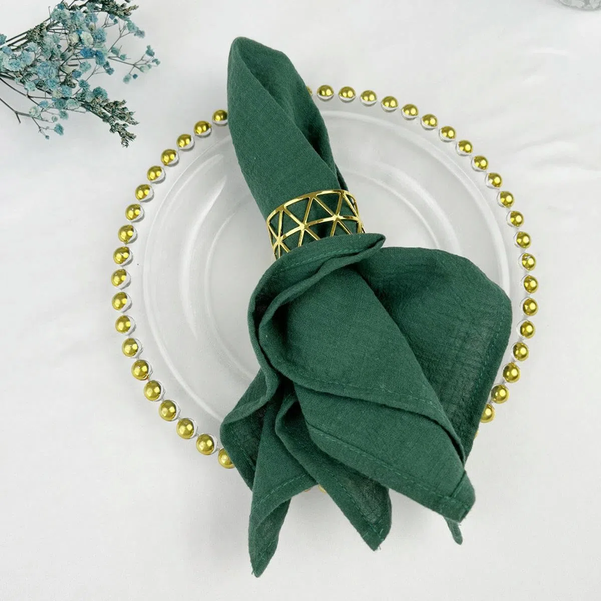 ANEIDA 6/12/24/48 Stück 40 * 40 cm 100% Leinen-Baumwoll-Servietten salbeigrüne Servietten aus Baumwoll-Leinen-Mischgewebe wiederverwendbar für Hochzeit Party Weihnachten Tischdekoration