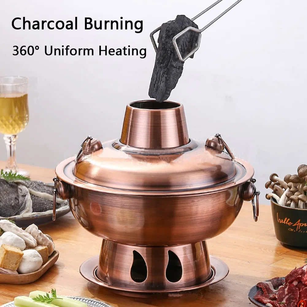 Kupfer-Hotpot, Vintage Shabu, Eintopf aus Edelstahl(Red Copper)