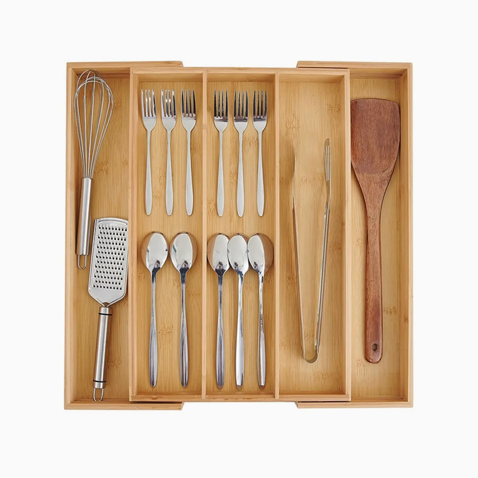 Besteckkasten, Schubladeneinsätze for die Küche, erweiterbar mit 3–5 Fächern, Besteck-Organizer, Aufbewahrungshalter for die Küche, for Messer, Gabeln, Löffel und Gadgets,Aufbewahrungsbox fü