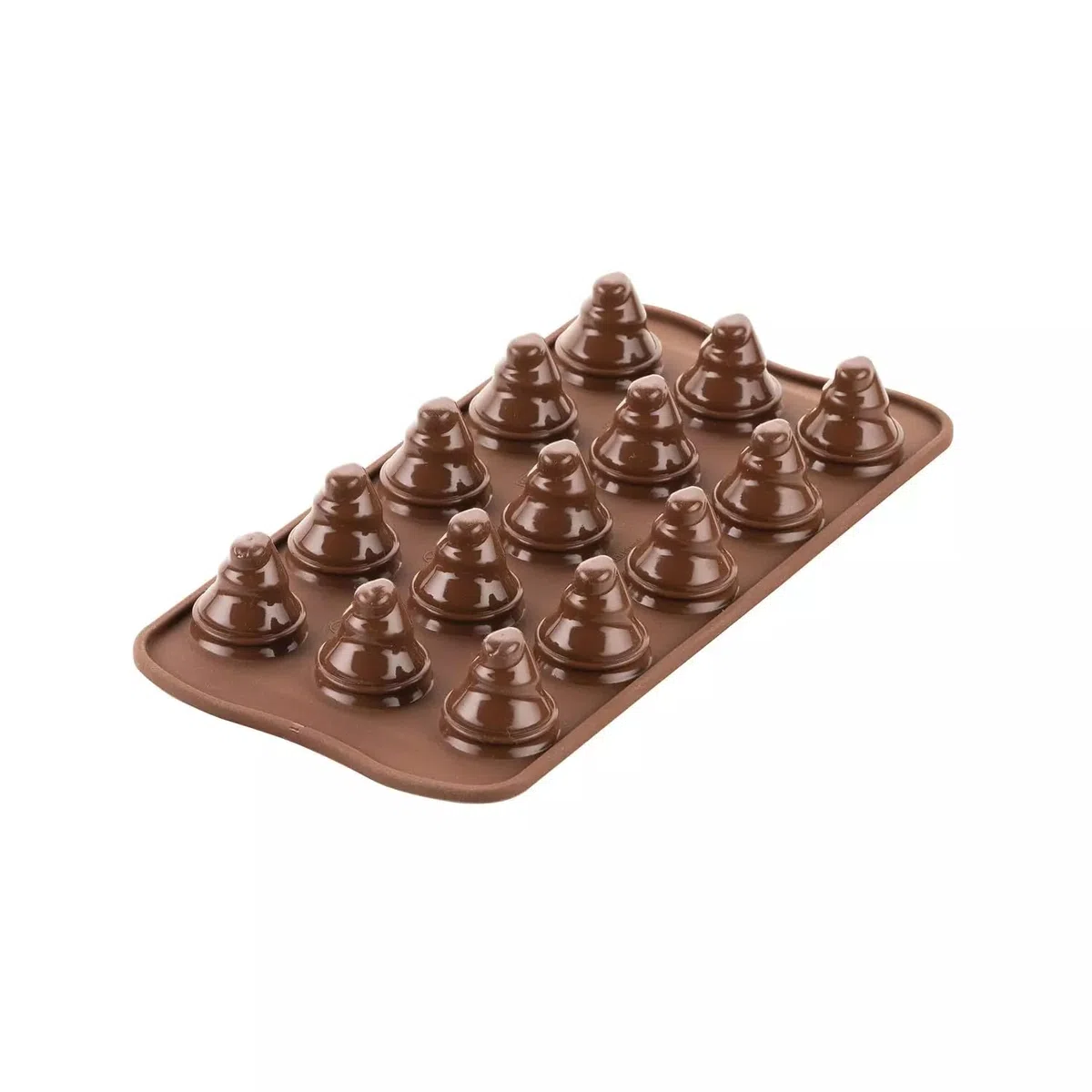 silikomart | Silikonform für Pralinen 3D TREE CHOC, Antihaft, 11 Pralinen, 4er-Set, Easy Choc, Ø 130 mm, h 172 mm, Volumen 96 ml, Made in Italy