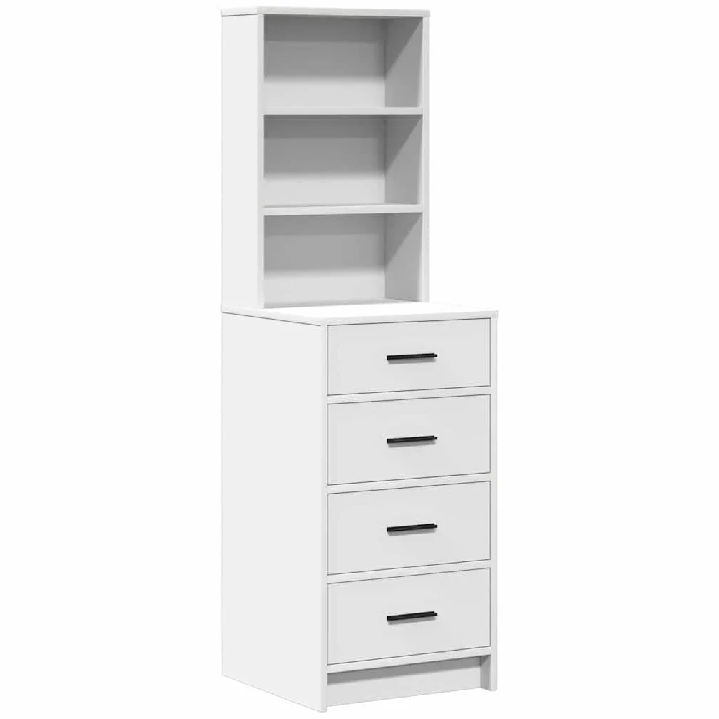 Schminktisch 3-teilig Weiß Holzwerkstoff mit LED-Spiegelbeleuchtung und viel Stauraum für moderne Schlafzimmer, Frisiertisch, Kosmetiktisch, Make-up-Tisch, Organizer, stilvoll und funktional