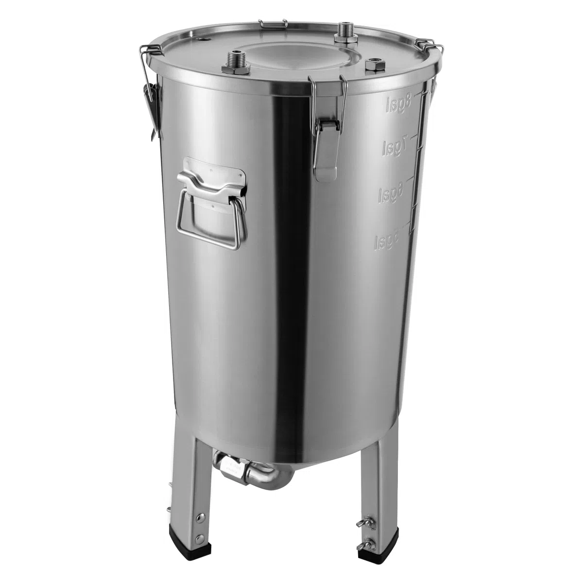 32L Edelstahl Gärbehälter, Druck GäRtank Bierautomat Weinbereitungsmaschine Konisches Bodendesign für Gärung Wein Milch und Fruchtenzymen mit Kühlschlange Temperaturregler Gärrohr