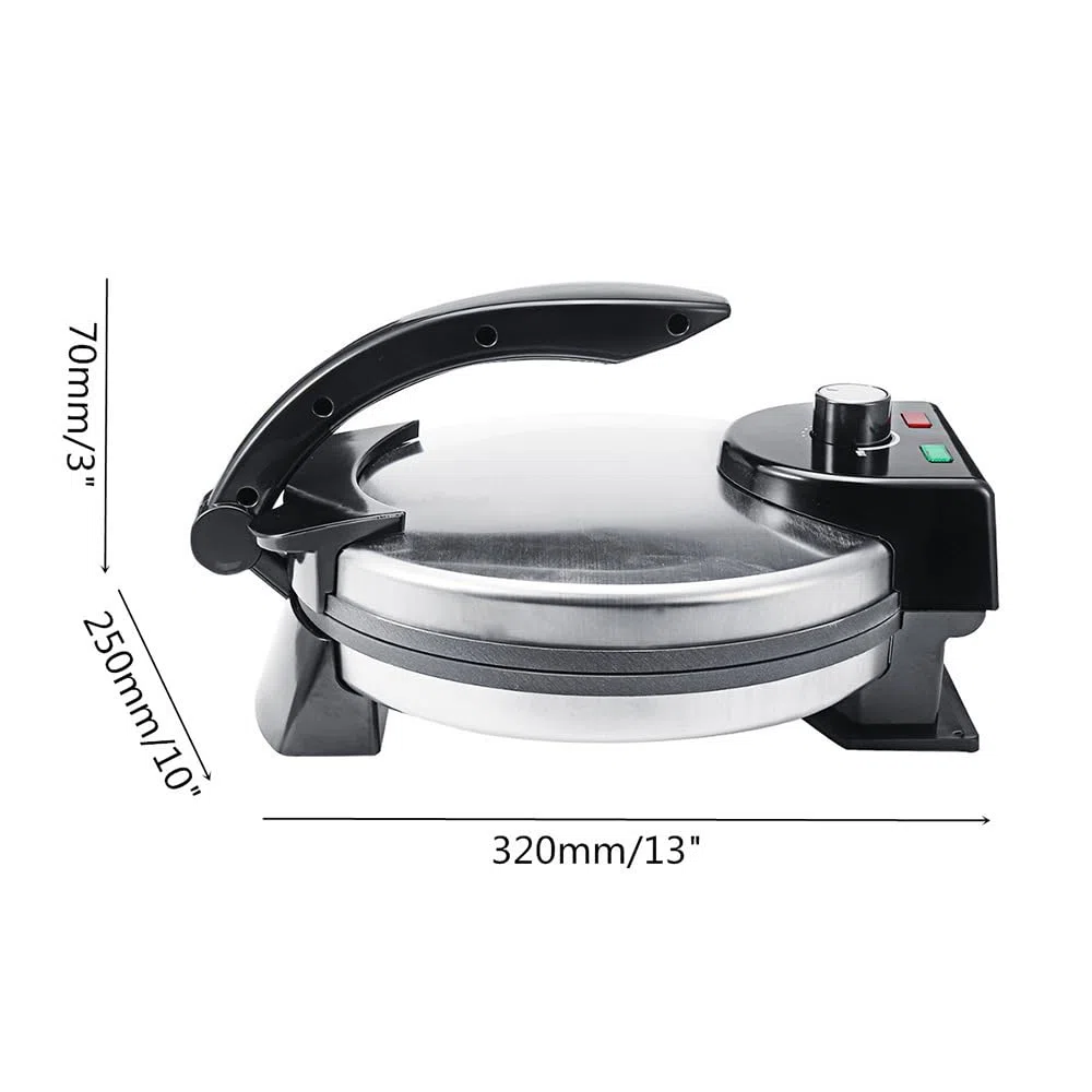 Automatische Roti-Hersteller-Maschine, 2000W elektrische Chapati-Presse mit Antihaft-Platten und Einstellbarer Wärmesteuerung für flaches Brot-Kochen