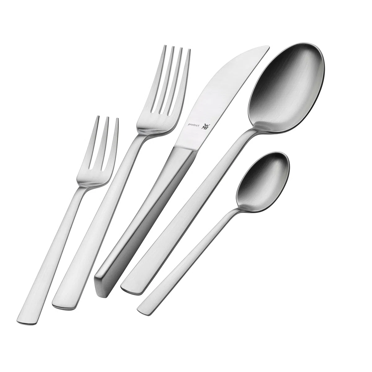 WMF Corvo Besteck Set 12 Personen, Essbesteck 60 teilig, Hohlheftmesser, Cromargan Protect mattiert, kratzbeständig, spülmaschinenfest