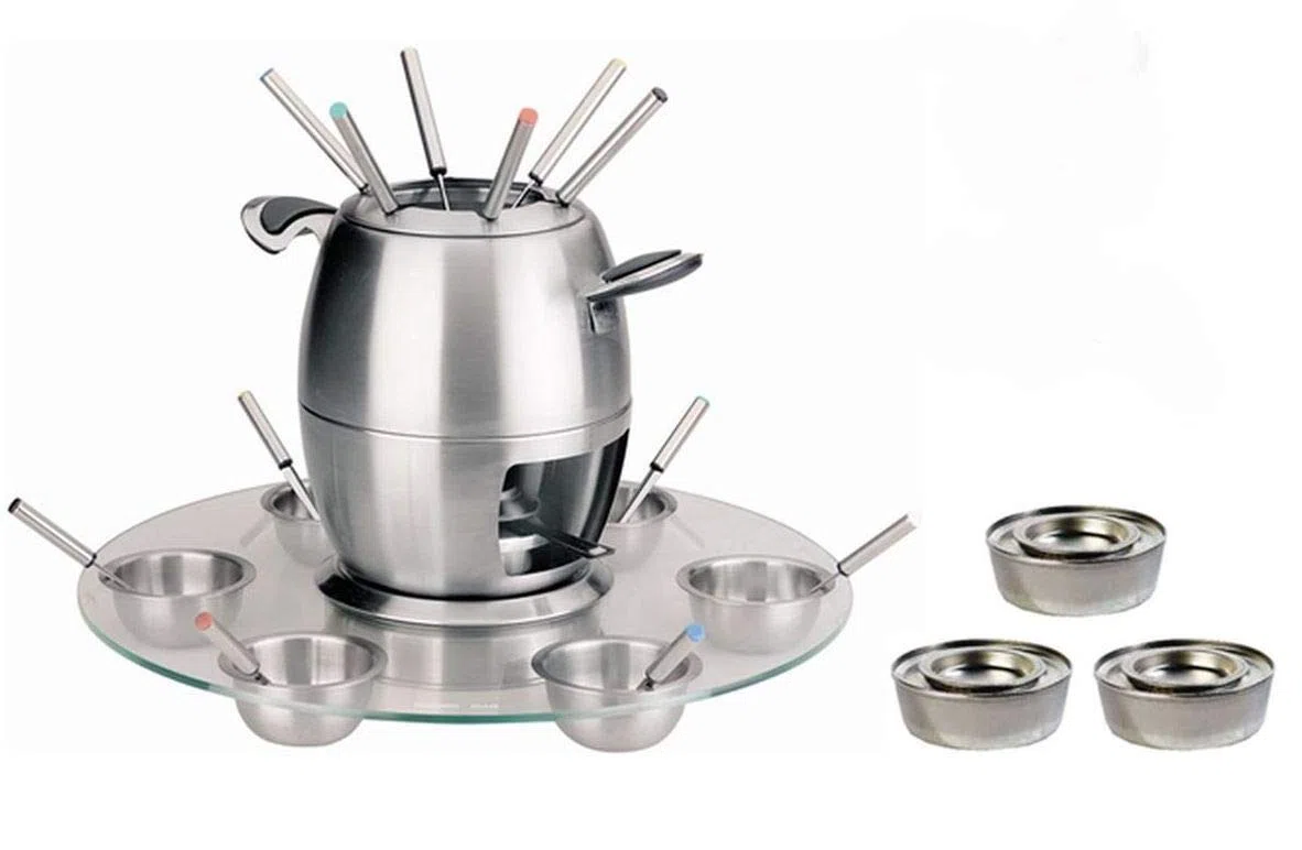 Fondue mit Glasfuß für 6 Personen