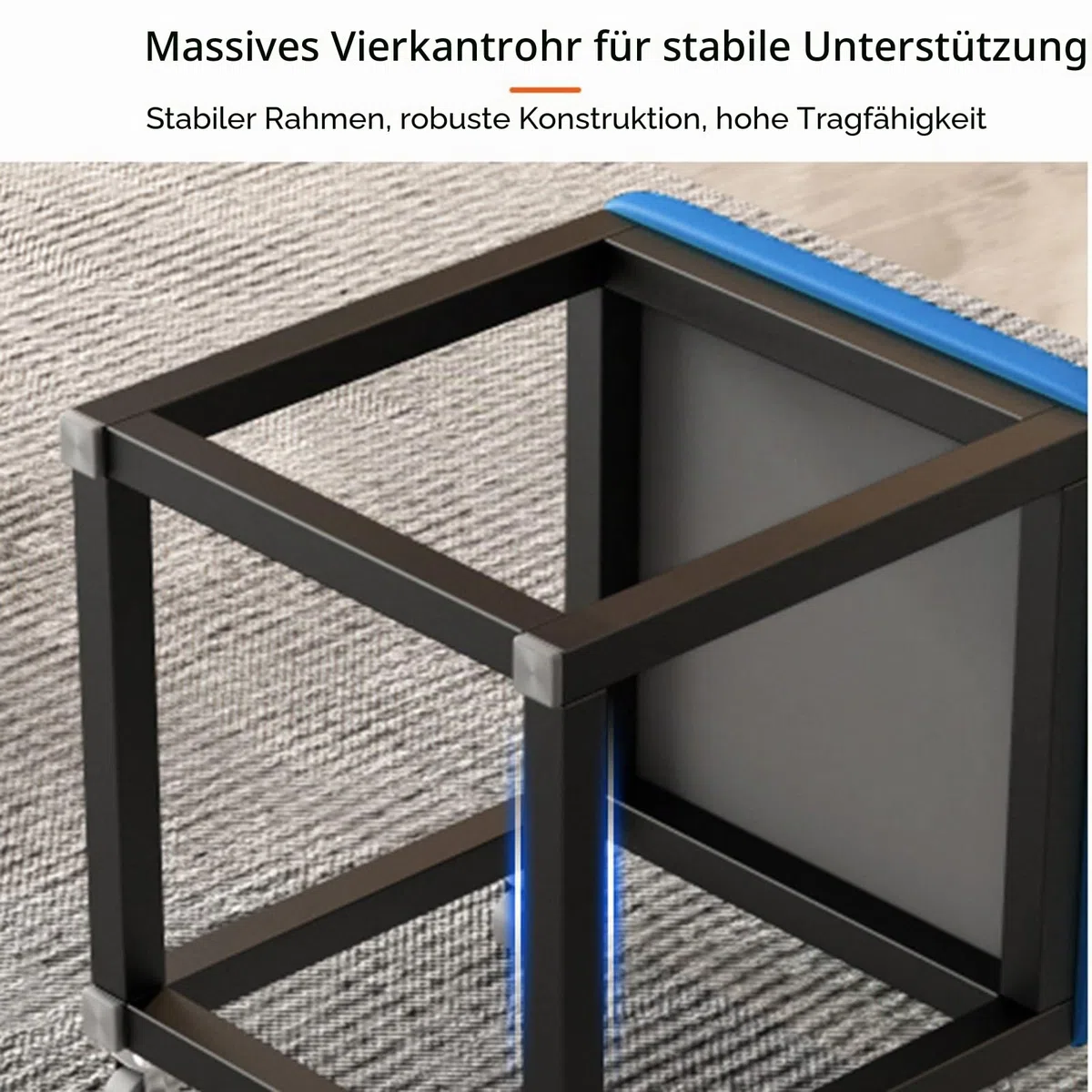5 in 1 Nesting Hocker mit Rädern - Fußstütze, Würfel, Sitz stapelbar für Schlafzimmer, Wohnheim, Wohnzimmer