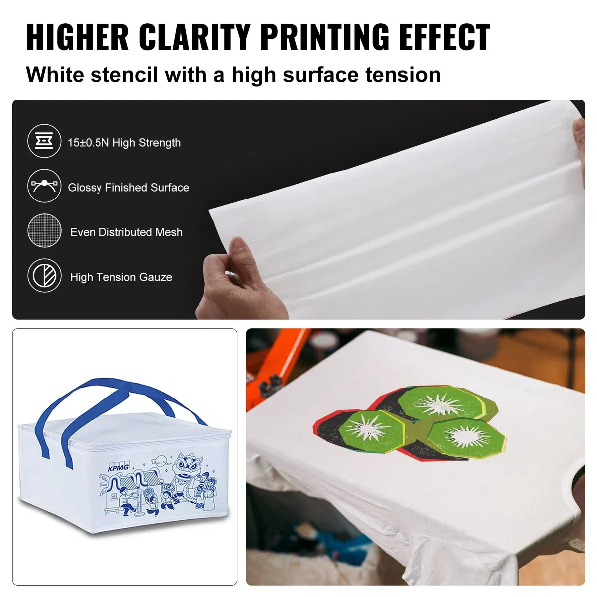 Switdo 6-tlg Aluminium-Siebdruckrahmen 50,8 X 61 cm mit 110 Netzstoff hochgespanntem Nylongewebe & Dichtungsband für T-Shirts DIY-Druck
