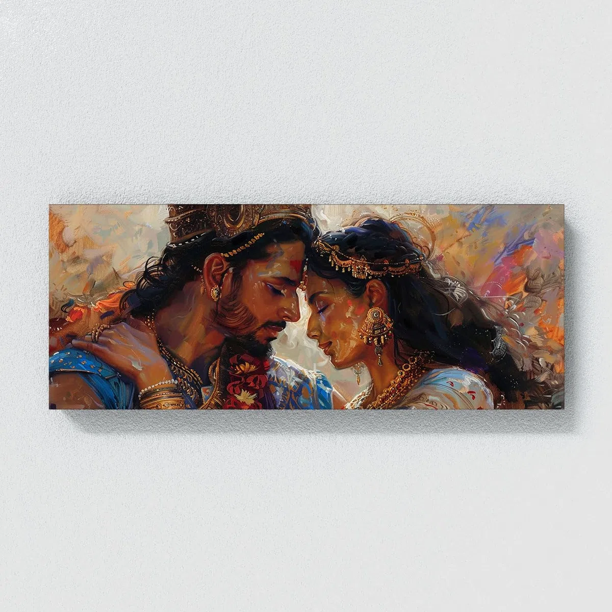 Sense Canvas Arjuna Romantische Verbindung 3 Leinwand-Kunst, Heimdekoration, Wandkunstdruck, Poster, Gemälde, Größe XL, 60 x 24 / 1,9 cm