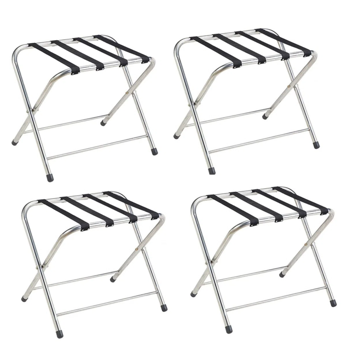 Gepäckablage für Koffer, 4er-Pack – tragbarer Kofferhalter für Zuhause, Klapphocker für die Reisepause, Gepäckhalter für Gästezimmer, zusammenklappbare Kofferablage/Aufbewahrungsregal aus Me