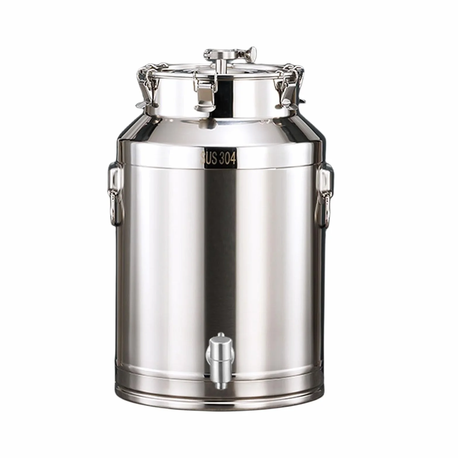 Fermenter für Zuhause Brauen, Edelstahl-Eimer mit Luftschleuse, leicht zu reinigen, für Weingärung oder Lebensmittelaufbewahrung, 40 x 64/76 l