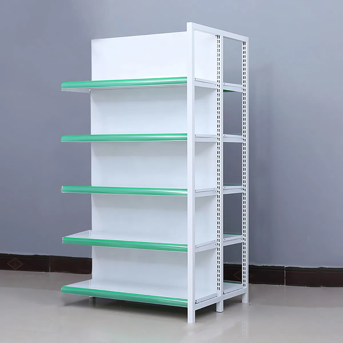 Generisch Verstellbares 5-stöckiges Gondelregal mit Preisleiste für Supermärkte und Convenience-Stores (120 x 130 cm, Sekundärregal) – Regalsystem für den Einzelhandel