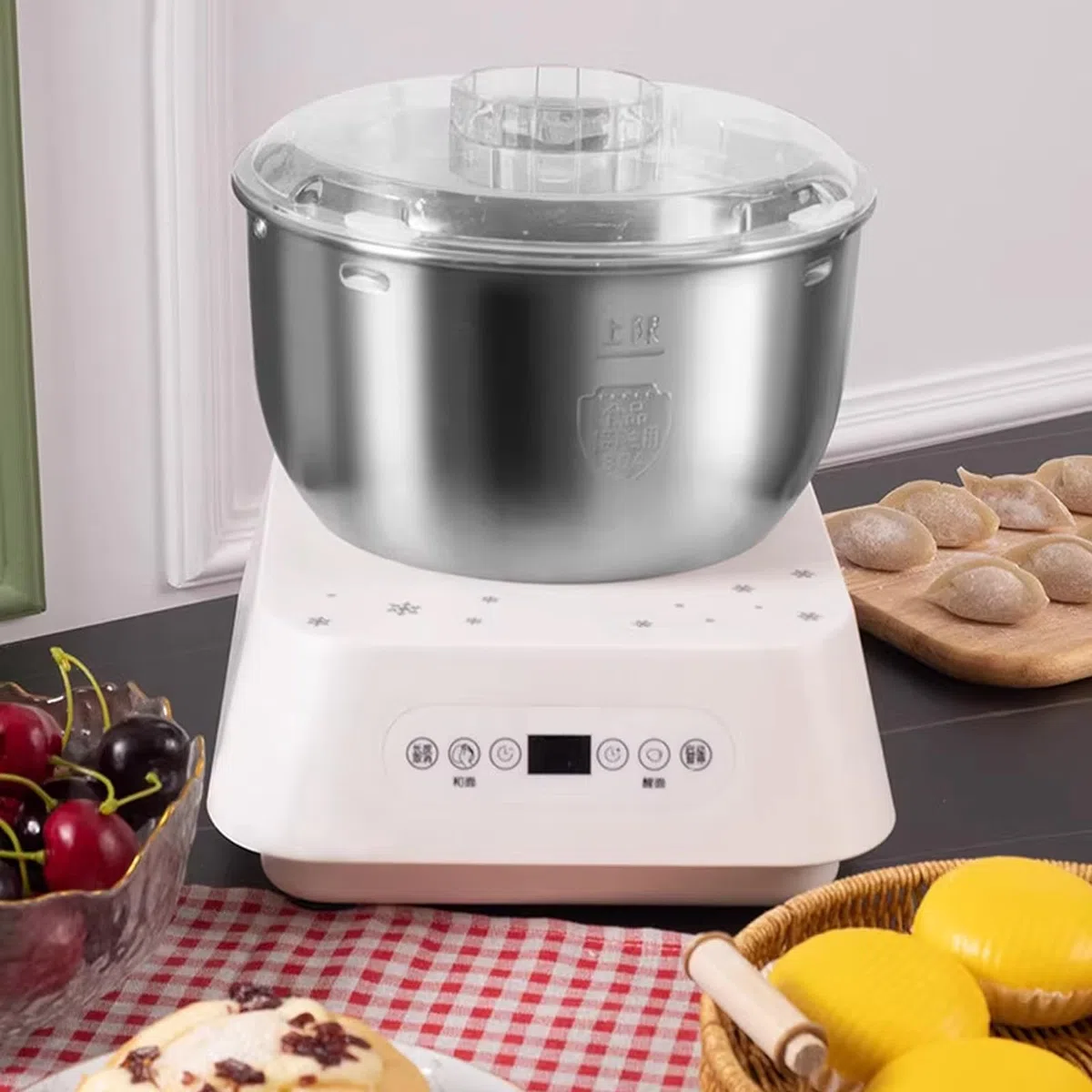 Automatischer Teigkneter mit Fermentfunktion, Elektromischer für Brot, Knödel und Brötchen, Leise 3D-Klingen, 5L-Kapazität, Smart Timer, kompaktes Design für den Hausküchengebrauch