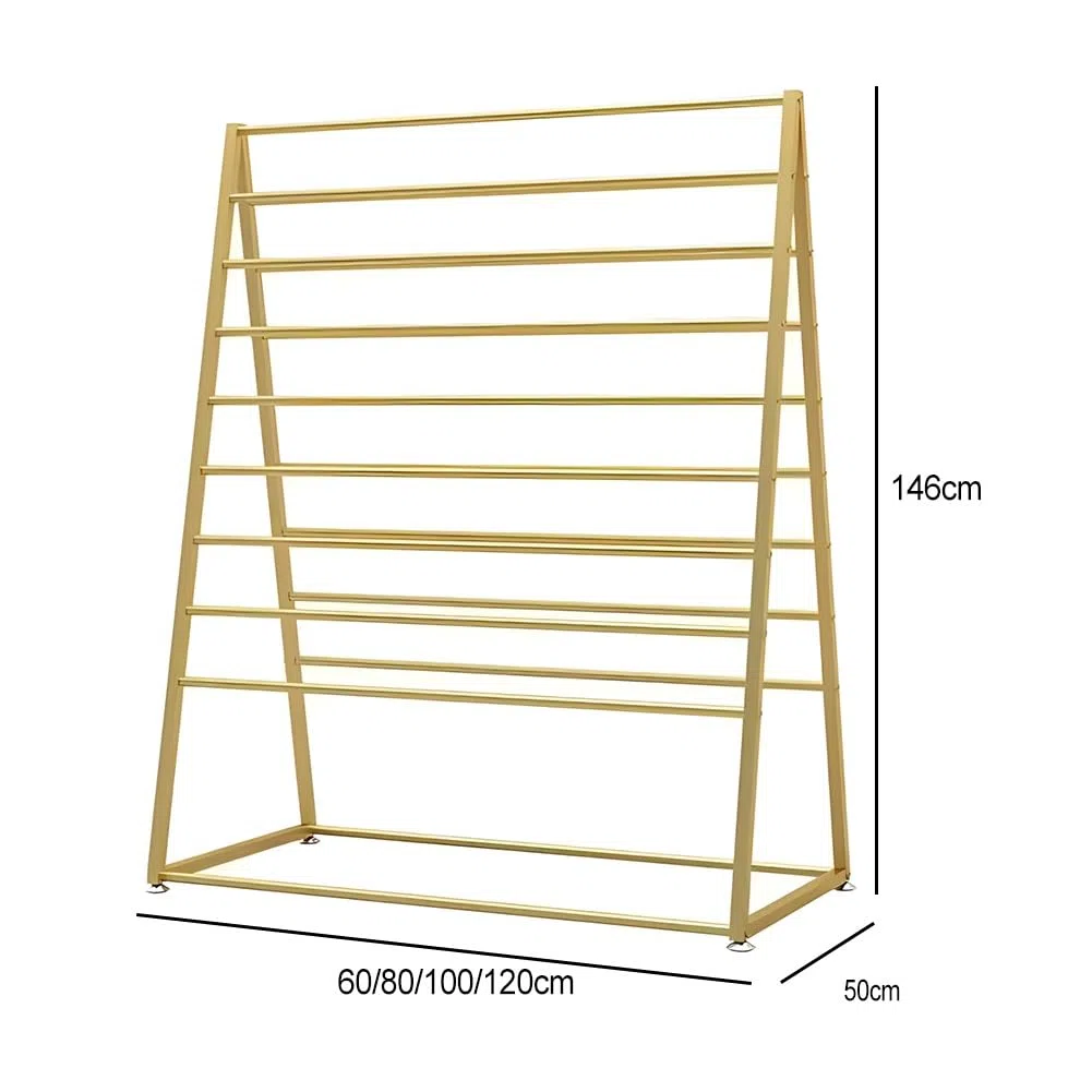 Bodenstehender Metall-Schal-Präsentationsständer, doppelseitiges Regal mit abnehmbarer Stange, platzsparender Organizer für Seidenschals, Stofftücher, Zuhause oder Einzelhandel, Schwarz, 100 x