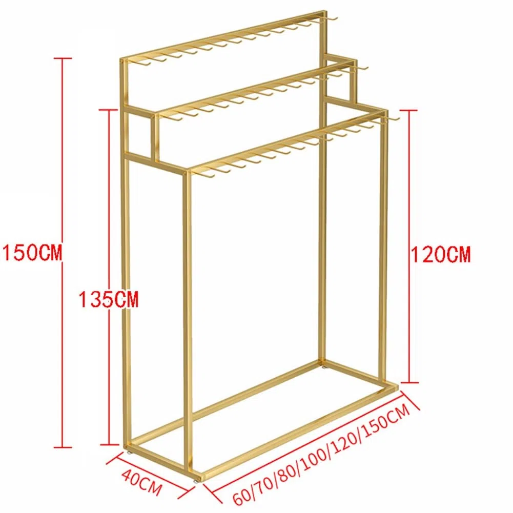 Goldener Metall-Gürtelständer – 150 cm Boden für Herrenschrank & Einzelhandel Bekleidungsgeschäft – stilvoller Zubehörhalter für einfache Sichtbarkeit