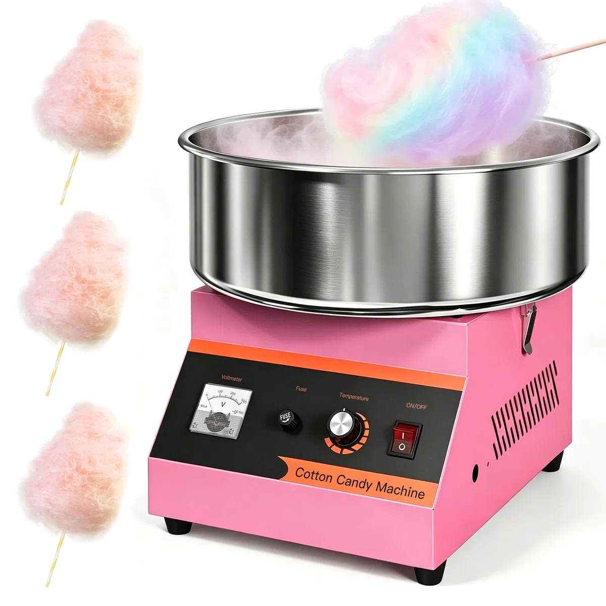 Elektrische Zuckerwattemaschine, 1000 W Zuckerwattegeräte, Zuckerwattemaschine Cotton Candy Machine, Zuckerwatte Maschine mit Edelstahlschüssel, Perfekt für Kindergeburtstage zu Hause