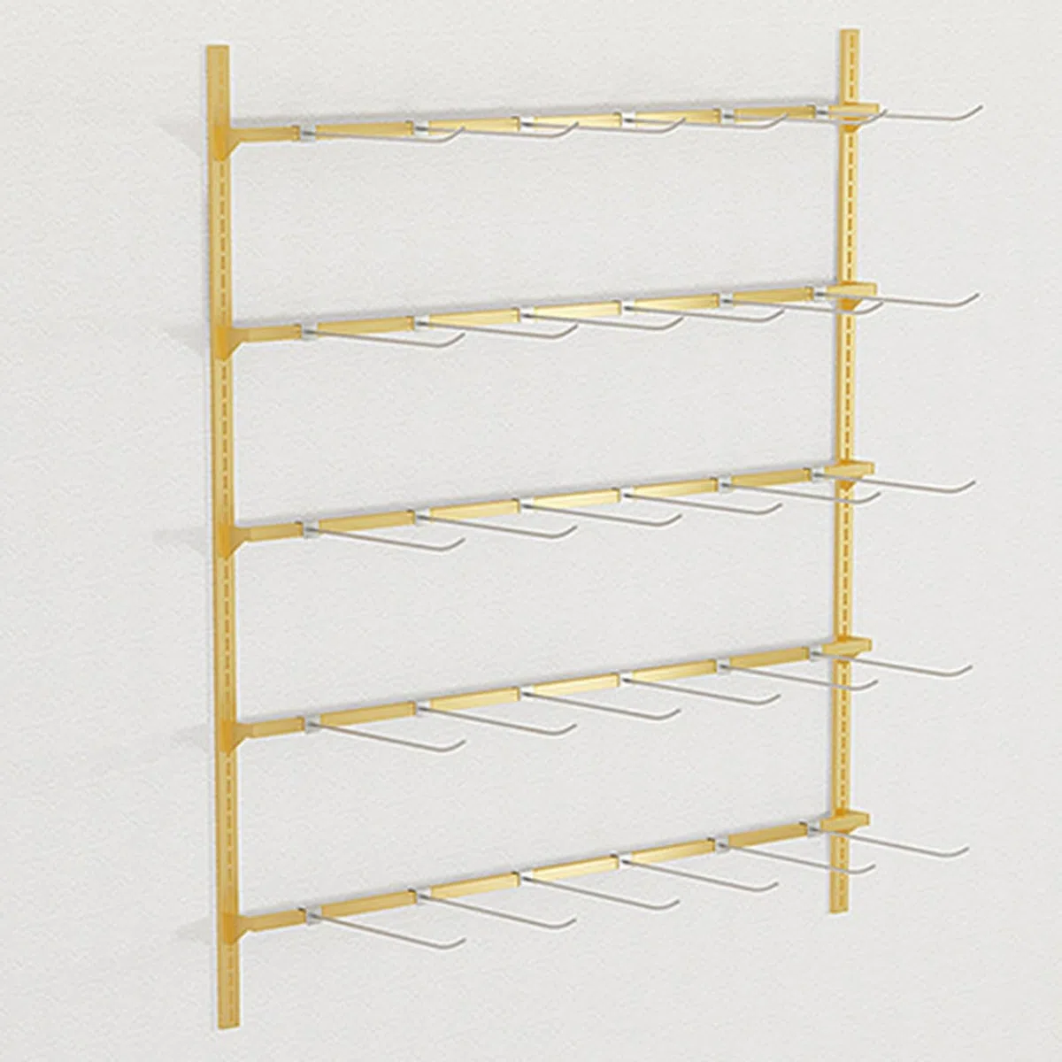 Lagerregal, Wandmontage Verkaufsregal, Gewerblich Bekleidungsgeschäft Dessous Präsentationsregal, Werkzeuge Spielzeug Hüte Halsketten Unterwäsche Shorts Sockenregal(Gold,150x150cm)